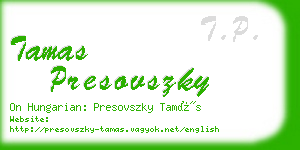 tamas presovszky business card